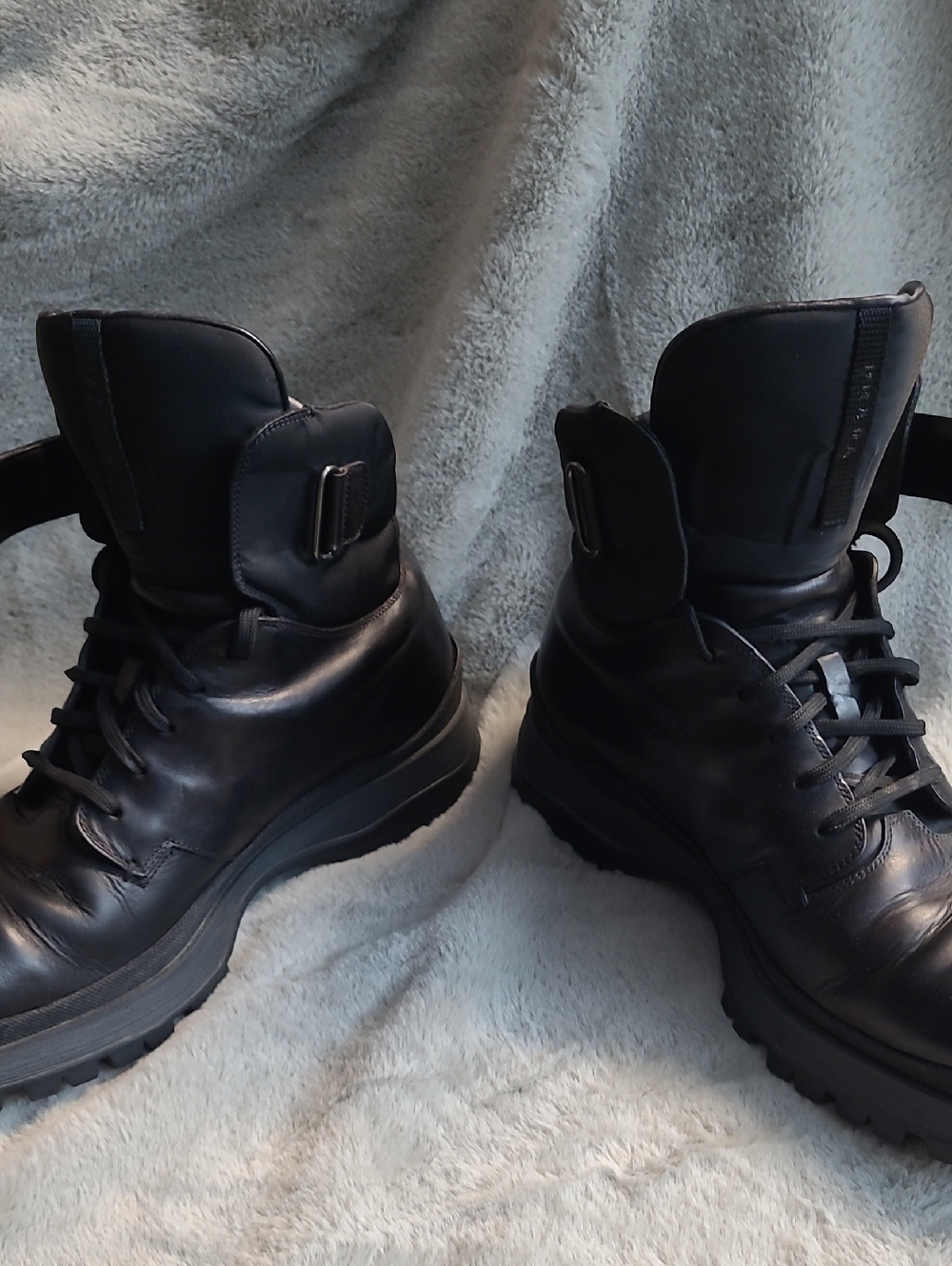 Prada Leather Combat Boots Mens U.S. 12 - Picture 8 of 10